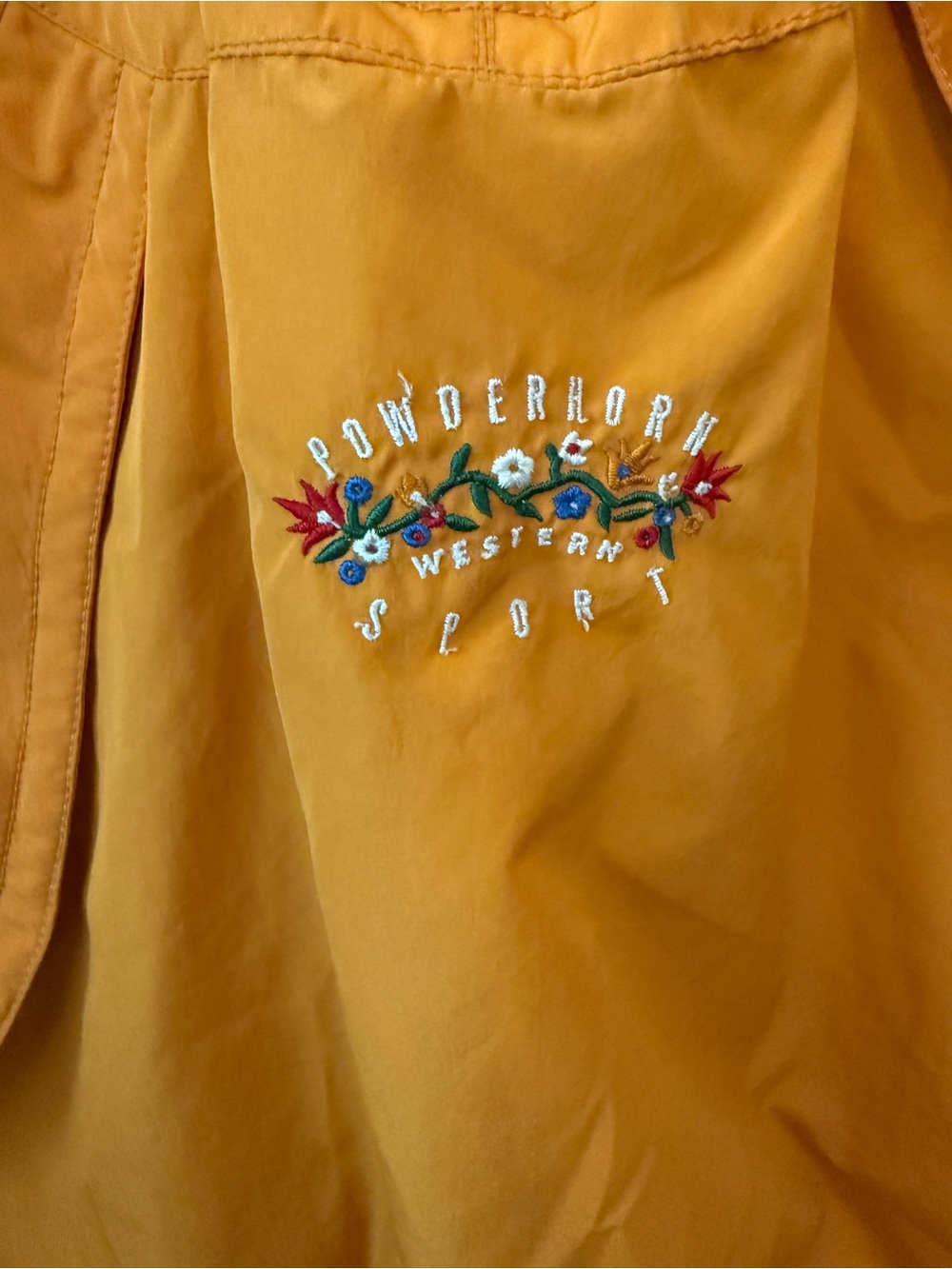 🧡🌺 Vintage Powderhorn Hooded Embroidered Windbreaker Jacket Size 12 - Picture 3 of 14